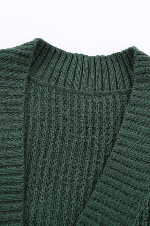 Pocket Knitted Solid Color Cardigan